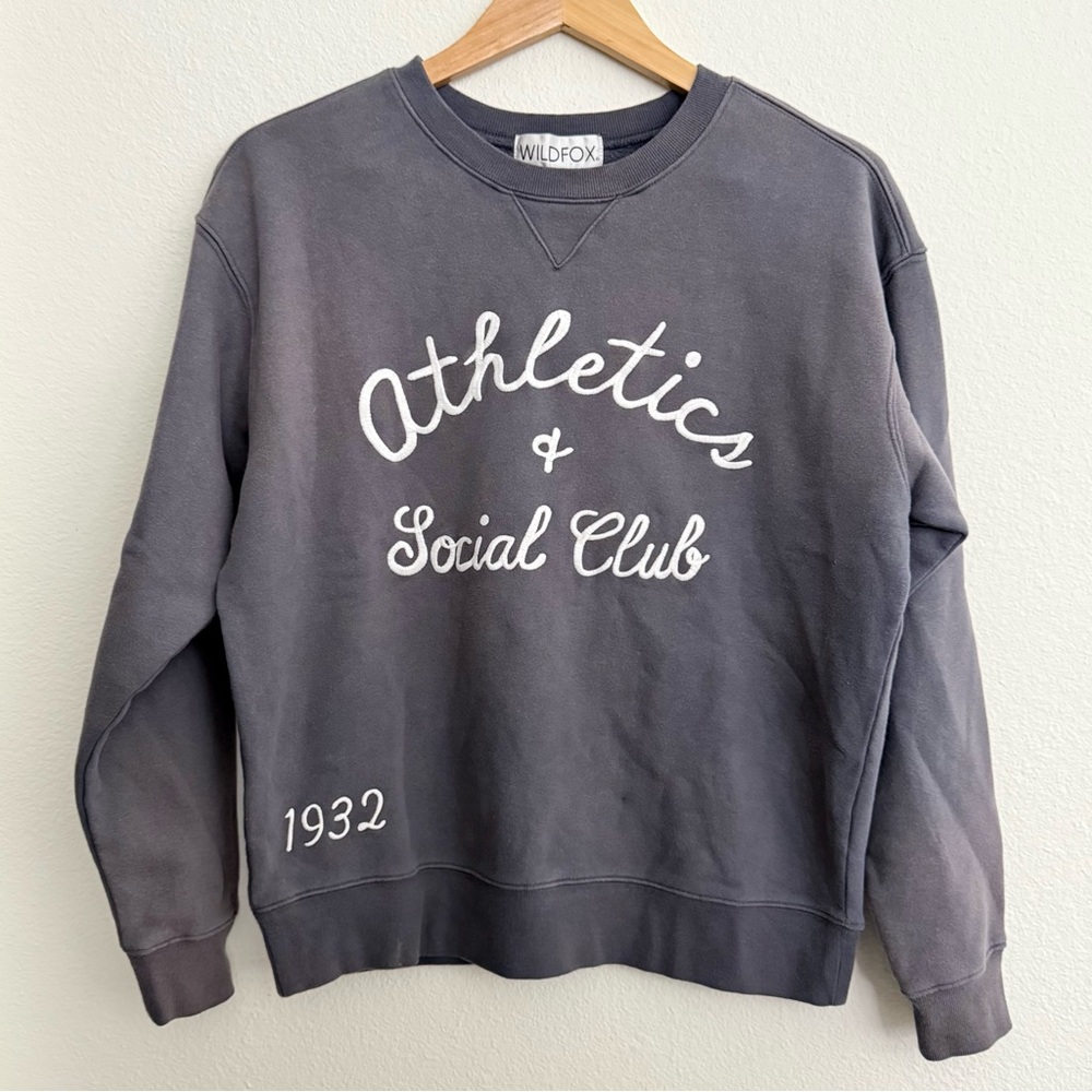 WILDFOX Athletics and Social Cody Sweatshirt Faded Indigo Size Medium